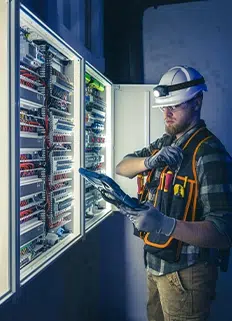 Racordari pe tensiune medie verificate de tehnician în tabloul electric